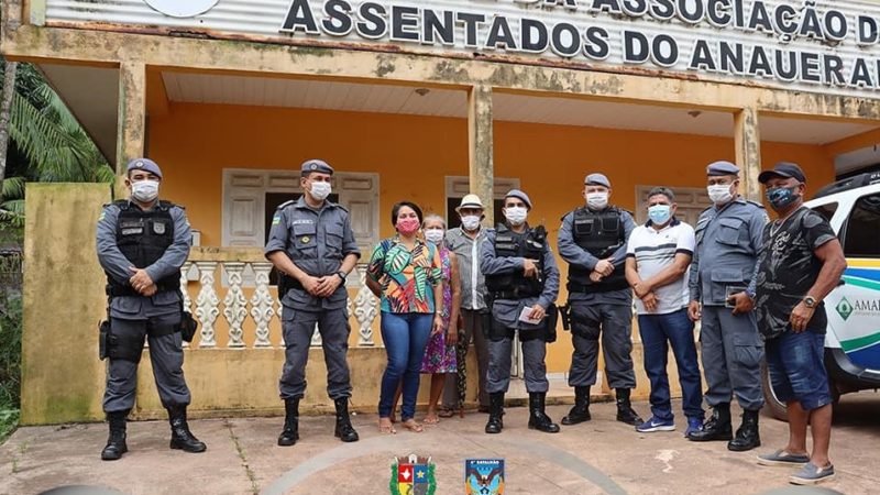 Comandante do 4° Batalhão da PM visita os distritos da Ilha de Santana e Anauerapucu