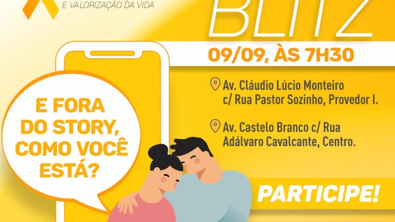 Setembro Amarelo: PMS prepara programação alusiva ao mês de prevenção ao suicídio