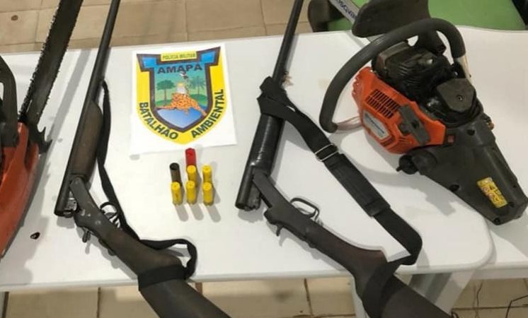Em Laranjal do Jari, Batalhão Ambiental apreende motoserras e armas de fogo