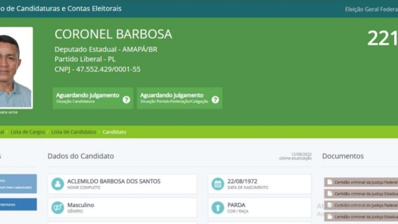 Candidatura de Coronel Barbosa já está registrada no Tribunal Superior Eleitoral