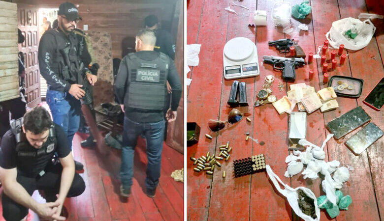 Polícia Civil de Santana prende cinco pessoas por tráfico de drogas e com armas de fogo