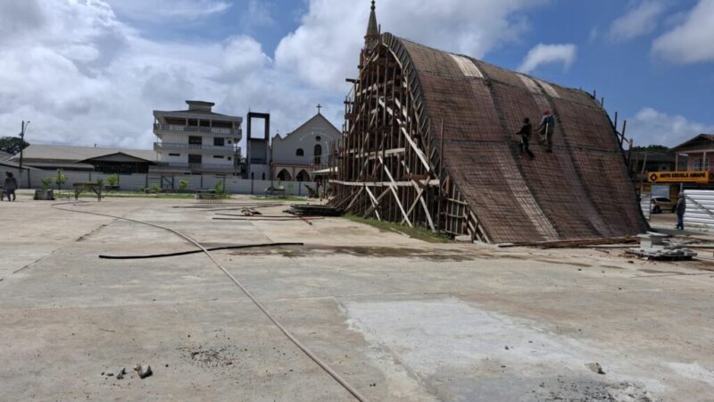 Com 80%, construção da nova Praça Cívica de Santana entra na reta final de serviços