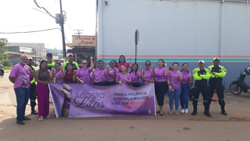 Pedra Branca do Amapari encerra Agosto Lilás com blitz sobre violência doméstica