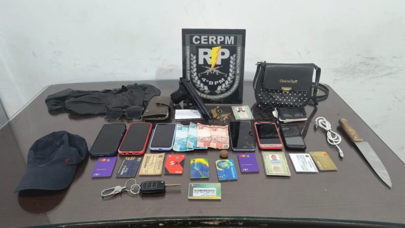 Veículo e celulares são apreendidos pela Polícia Militar em Santana