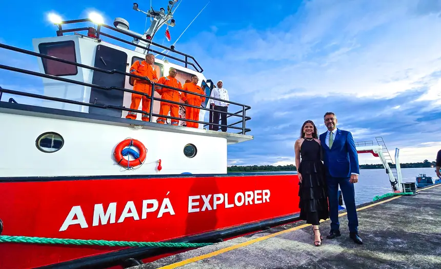Tecnológico: Clécio celebra chegada do Navio Hidrográfico Amapá Explorer