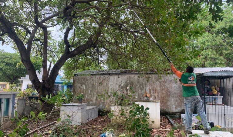 Prefeitura de Santana inicia limpeza dos cemitérios visando o Dia dos Pais