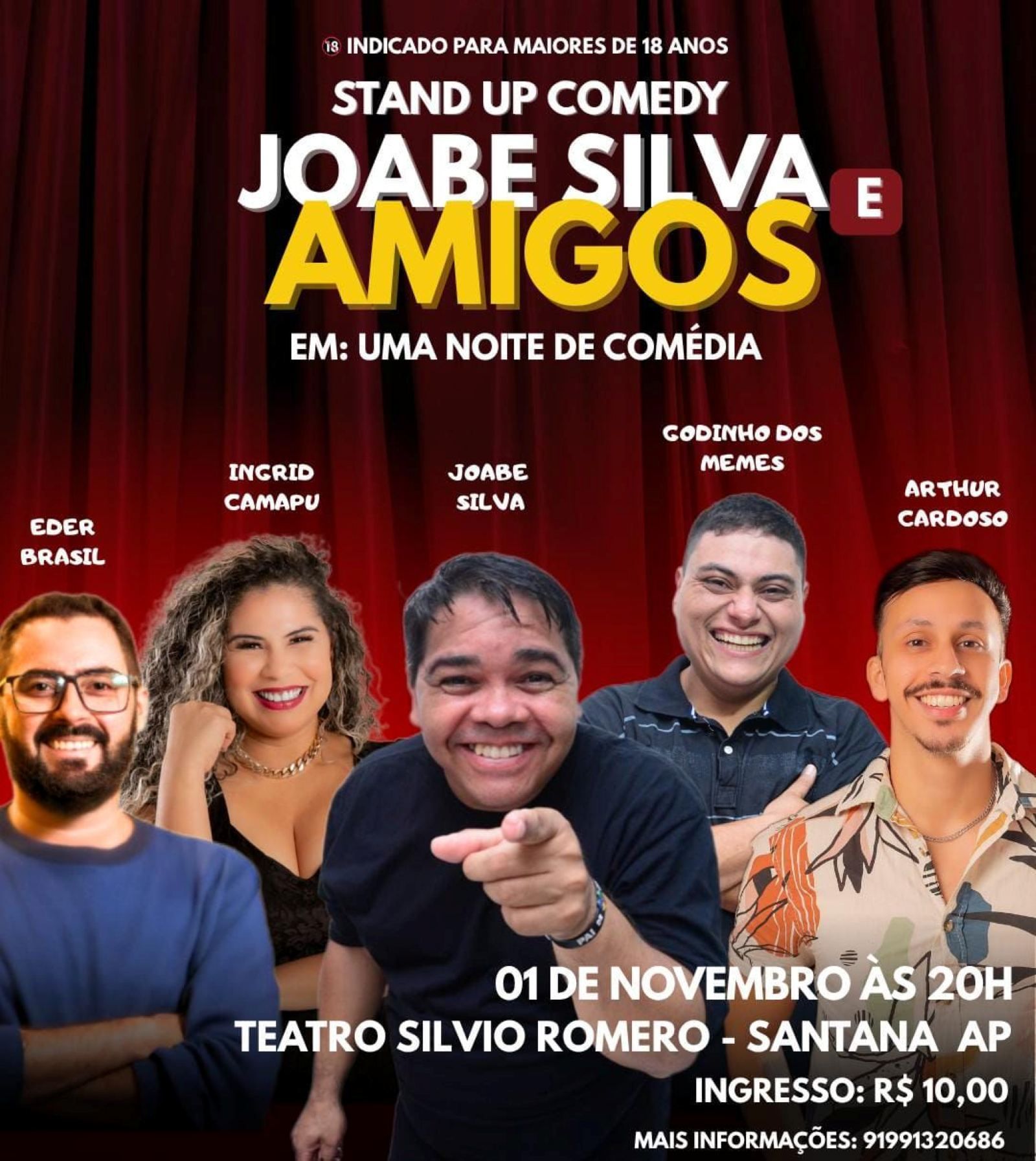 Joabe Silva e Amigos prometem noite de muita comédia no Teatro Sílvio Romero